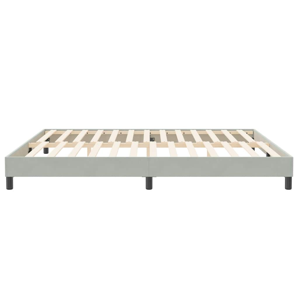 Cadre de lit sans matelas gris clair 200x220 cm velours