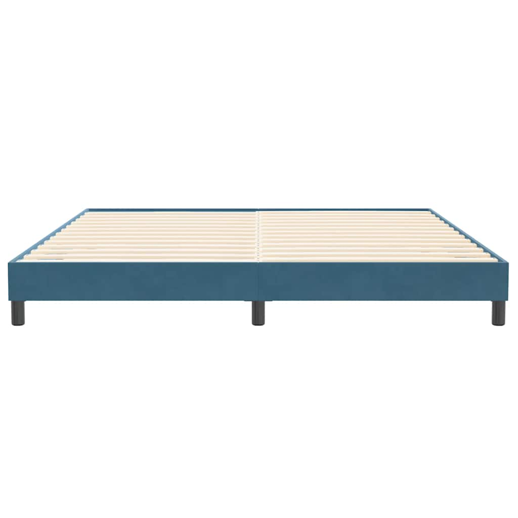 Cadre de lit sans matelas bleu foncé 200x220 cm velours