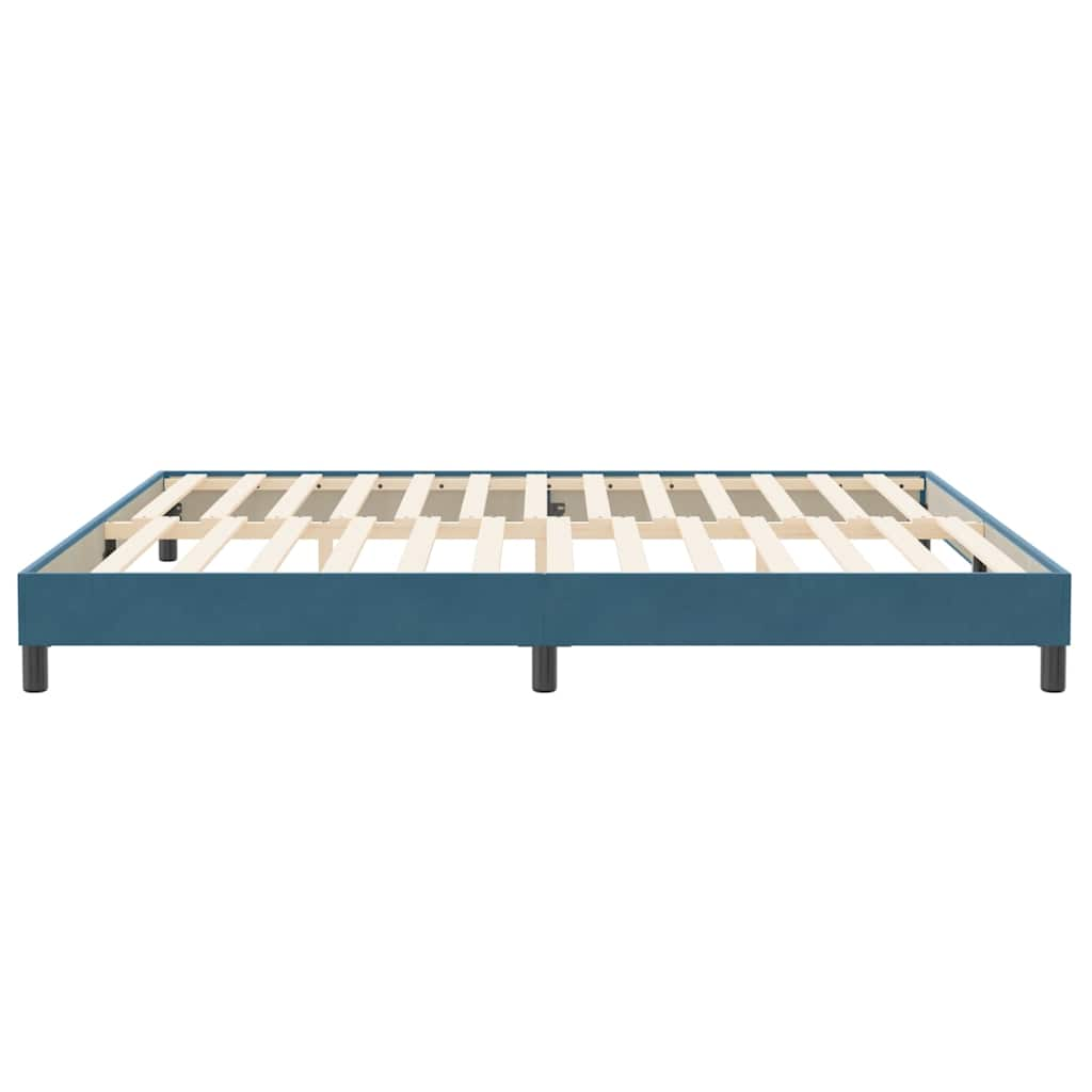 Cadre de lit sans matelas bleu foncé 200x220 cm velours