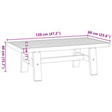 Table basse NOAIN pieds en forme de A 120x60x40 cm massif pin