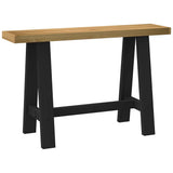 Table console NOAIN pieds en forme de A 120x30x75 cm massif pin