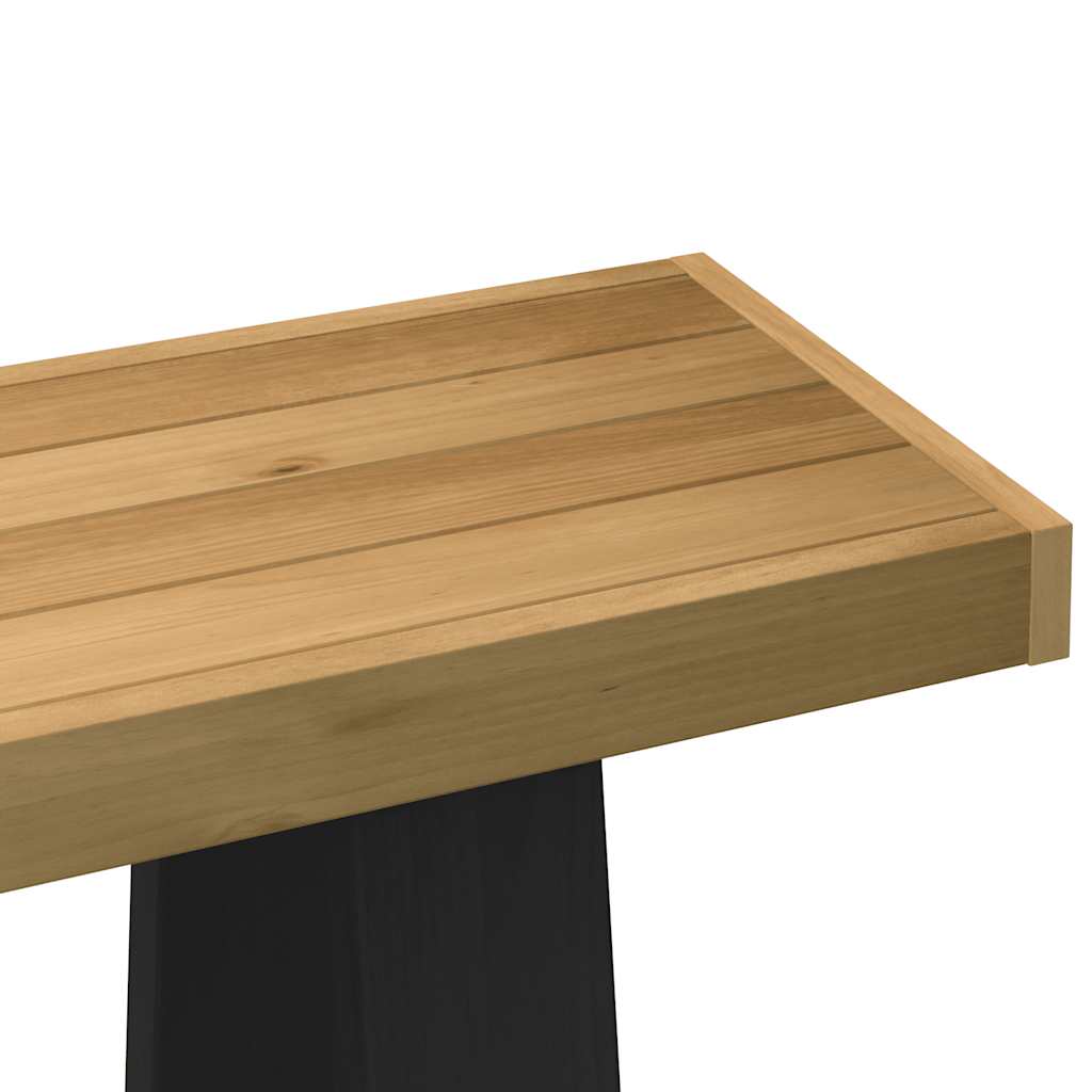 Table console NOAIN pieds en forme de A 120x30x75 cm massif pin