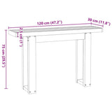 Table console NOAIN pieds en forme de U 120x30x75 cm massif pin