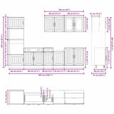 Ensemble d'armoires cuisine 7pcs Kalmar blanc bois d'ingénierie