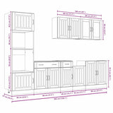 Ensemble d'armoires cuisine 7pcs Kalmar blanc bois d'ingénierie