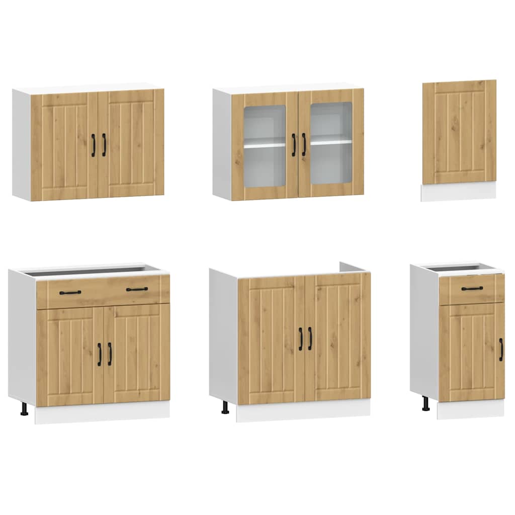 Ensemble d'armoires de cuisine 7 pcs Kalmar bois d'ingénierie