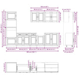 Ensemble d'armoires cuisine 7pcs Kalmar blanc bois d'ingénierie