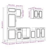 7-teiliges Küchenschrank-Set aus Kalmar-Holzwerkstoff