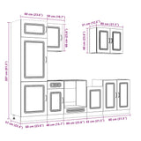 7-teiliges Küchenschrank-Set aus Kalmar-Holzwerkstoff