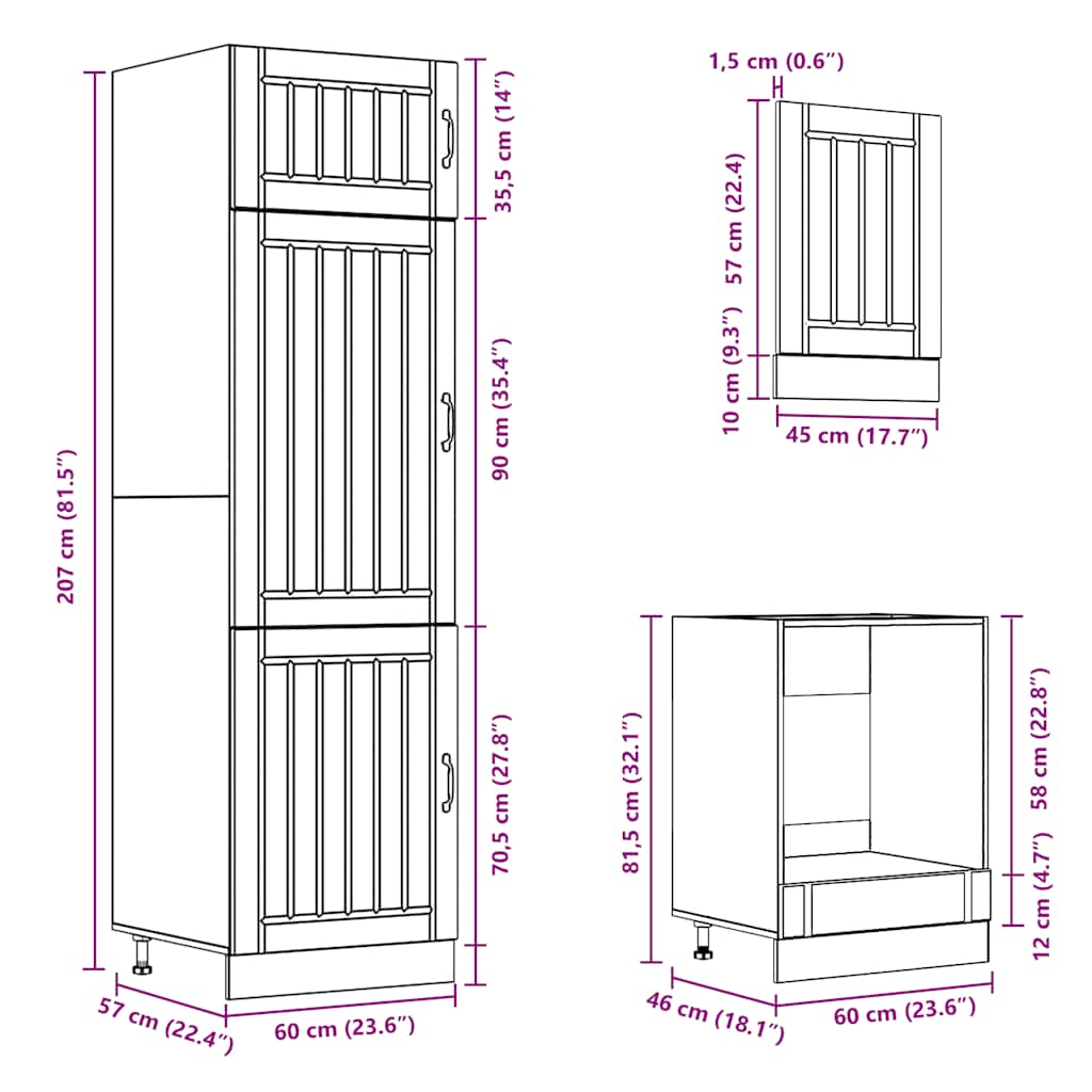 Ensemble d'armoires cuisine 7pcs Kalmar blanc bois d'ingénierie