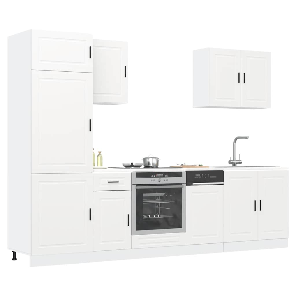 Ensemble d'armoires cuisine 7pcs Kalmar blanc bois d'ingénierie