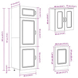 Ensemble d'armoires cuisine 8pcs Kalmar blanc bois d'ingénierie