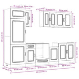 Ensemble d'armoires cuisine 8pcs Kalmar blanc bois d'ingénierie