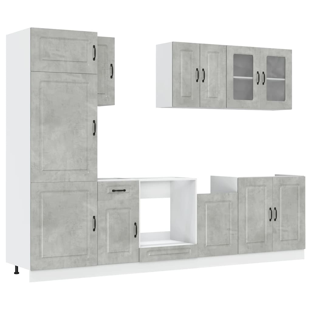 8-teiliges Küchenschrank-Set aus Kalmar-Holzwerkstoff