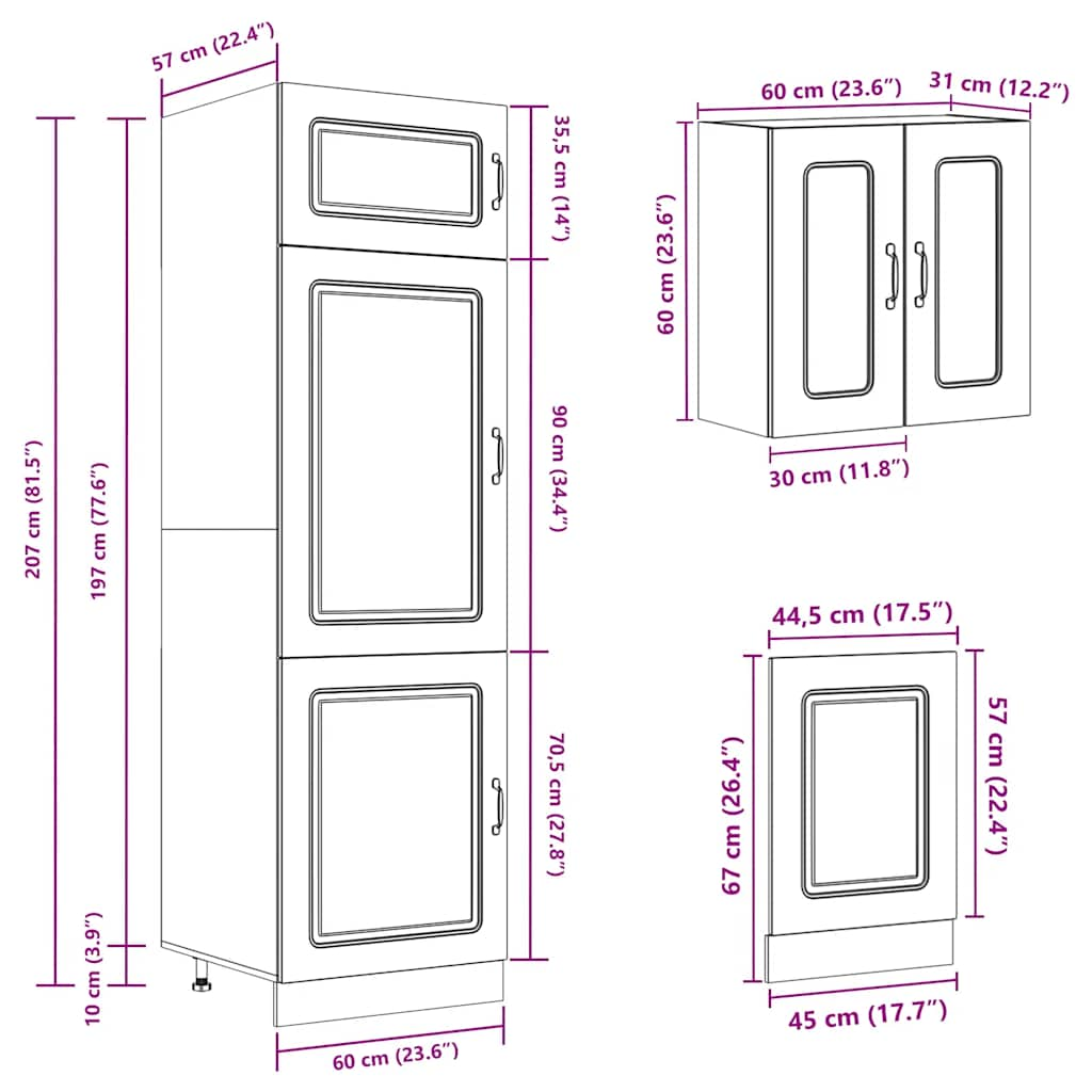 Ensemble d'armoires de cuisine 8 pcs Kalmar bois d'ingénierie