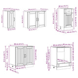 Ensemble d'armoires cuisine 8pcs Kalmar blanc bois d'ingénierie