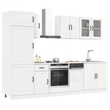 Ensemble d'armoires cuisine 8pcs Kalmar blanc bois d'ingénierie