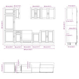 Ensemble d'armoires cuisine 8pcs Kalmar blanc bois d'ingénierie