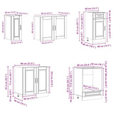 Ensemble d'armoires cuisine 8pcs Kalmar blanc bois d'ingénierie