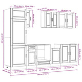 Ensemble d'armoires cuisine 8pcs Kalmar blanc bois d'ingénierie