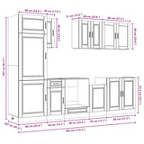 Ensemble d'armoires de cuisine 8 pcs Kalmar bois d'ingénierie