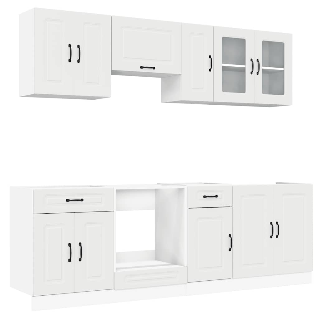 Kalmar 8pcs Kitchen Cabinet Set White Engineered Wood