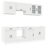 Kalmar 8pcs Kitchen Cabinet Set White Engineered Wood