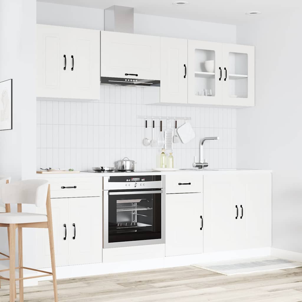 Kalmar 8pcs Kitchen Cabinet Set White Engineered Wood