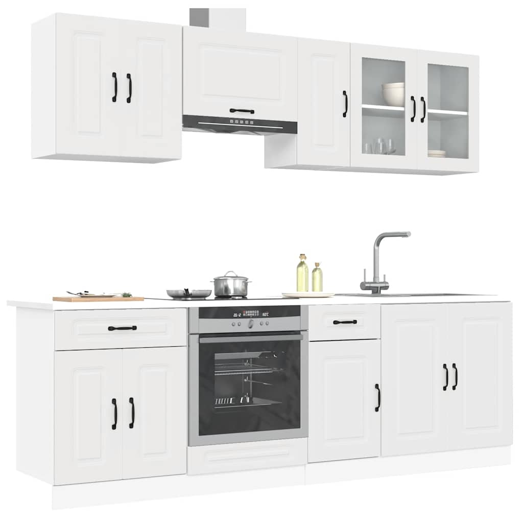 Kalmar 8pcs Kitchen Cabinet Set White Engineered Wood