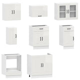 Kalmar 8 pcs kitchen cabinet set high gloss white