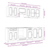 Ensemble d'armoires de cuisine 8 pcs Kalmar bois d'ingénierie