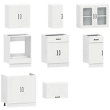 Ensemble d'armoires cuisine 8pcs Kalmar blanc bois d'ingénierie