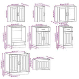 Ensemble d'armoires cuisine 8pcs Kalmar blanc bois d'ingénierie