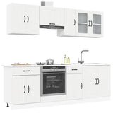 Ensemble d'armoires cuisine 8pcs Kalmar blanc bois d'ingénierie