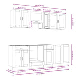 Ensemble d'armoires cuisine 8pcs Kalmar blanc bois d'ingénierie