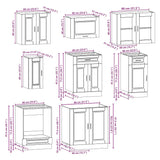 8-teiliges Küchenschrank-Set aus Kalmar-Holzwerkstoff