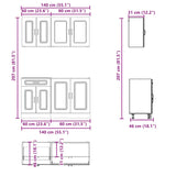 Ensemble d'armoires cuisine 4pcs Kalmar blanc bois d'ingénierie