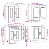 Ensemble d'armoires cuisine 4pcs Kalmar blanc bois d'ingénierie