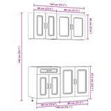 Ensemble d'armoires cuisine 4pcs Kalmar blanc bois d'ingénierie