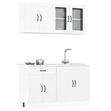 Ensemble d'armoires cuisine 4pcs Kalmar blanc bois d'ingénierie