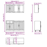 Ensemble d'armoires cuisine 4pcs Kalmar blanc bois d'ingénierie