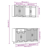 Ensemble d'armoires cuisine 4pcs Kalmar blanc bois d'ingénierie