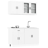 Ensemble d'armoires cuisine 4pcs Kalmar blanc bois d'ingénierie