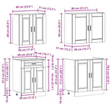 Kalmar 4 pcs kitchen cabinet set engineered wood