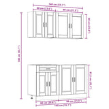 Kalmar 4 pcs kitchen cabinet set engineered wood