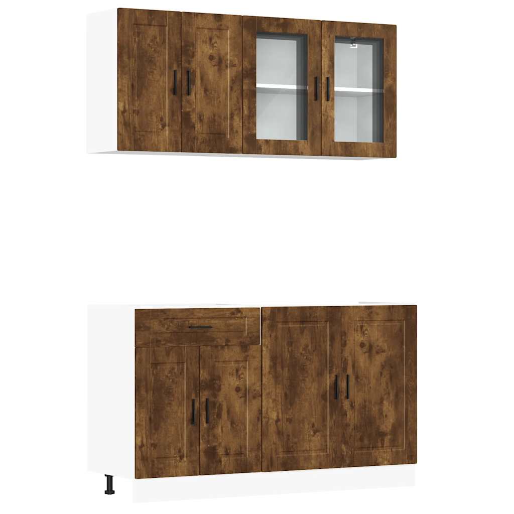 Kalmar 4 pcs kitchen cabinet set engineered wood