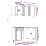 Kalmar 4 pcs kitchen cabinet set engineered wood