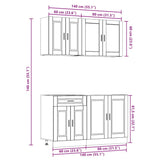 Ensemble d'armoires de cuisine 4 pcs Kalmar bois d'ingénierie