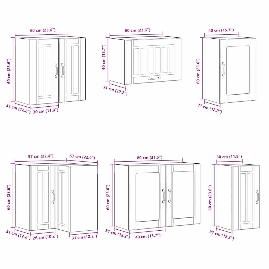 Lucca 11 Piece Kitchen Cabinet Set Engineered Wood