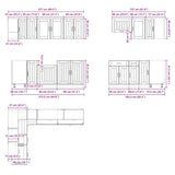 Ensemble d'armoires de cuisine 11 pcs Lucca bois d'ingénierie